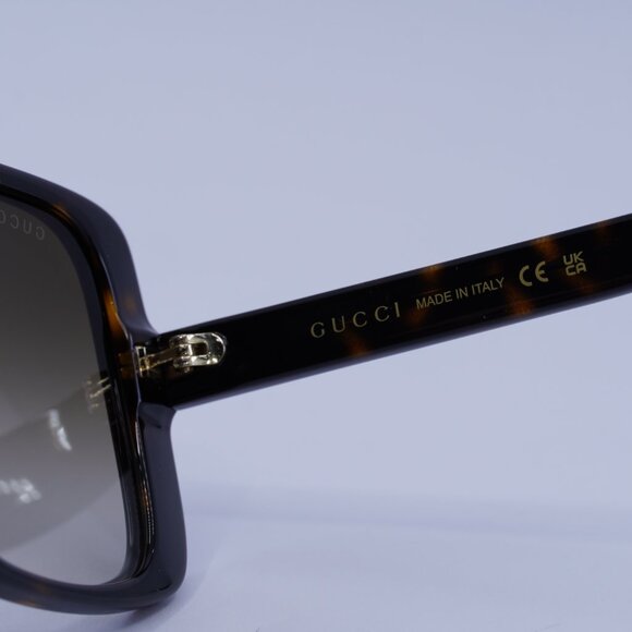 Gucci GG0632SA 002 Sunglasses Havana Square Frame, Brown Lenses - Picture 8 of 11